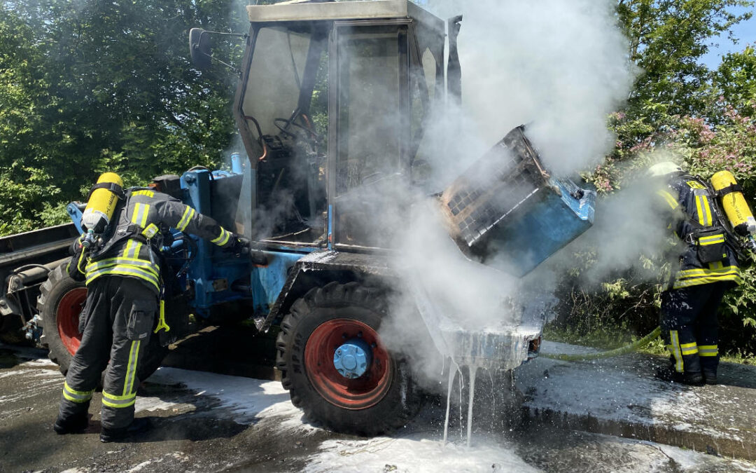 Brand eines Radladers