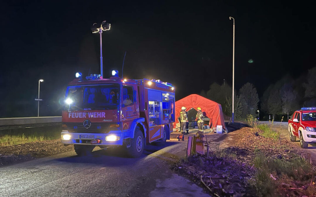 Einsatz der Hygienekomponente bei Lagerhallenbrand