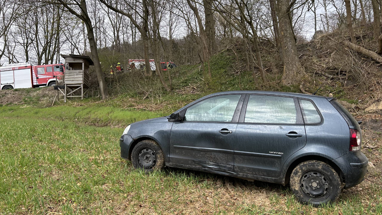 PKW schleudert bei Holzen Böschung hinunter