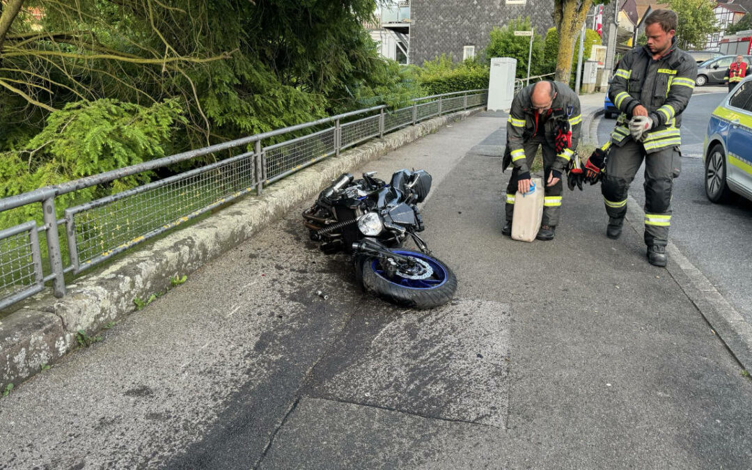 Motorradunfall im Stadtgebiet