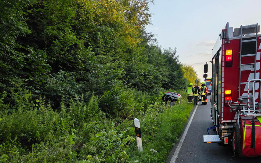 Verkehrsunfall auf der B64 Richtung Odfeld